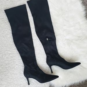 Tall Black High Heeled Zara sock boots Size 10/41